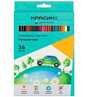 Карандаши 36цв. Красин "Путешествия" КР-360800 трёхгр.,к/к,е/подвес