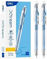 Ручка авт. шар. DELI "Xtream" EQ80-BL (2052752) синяя,0,7мм,рез.манжета,прозр./бел.корп.