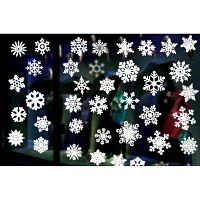 Наклейка фигурная ЛЬДИНКА "Снежинки" 253244 (2листа) белые,ПВХ,35*50см,ПВХ