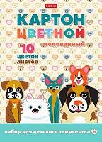 Картон цв. мелов. А5 10л.10цв. ХАТ "Ушастики" 30766 склейка