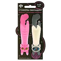 Стикеры-закладки ФЕНИКС "Коты" 65193 пластик,25*120мм,50шт,фигурн.