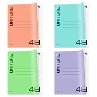 Тетрадь 48л. (линейка) BG пластик.обл. "UniTone. Mix" 08812 асс.