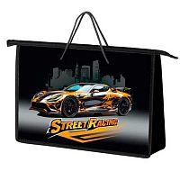 Папка пластик,с ручками А4 ОНИКС ПТ-15-4 "Street race" (87539) д/тетрадей,на молн.