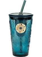 Стакан  450мл Миленд "Солнечный стиль,синий" СП-7529 стекло,с трубочкой