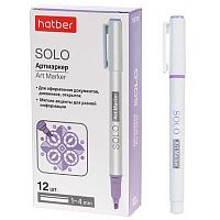 Маркер текст. ХАТ "Solo Пастель Сирень" 088696 сиреневый,двухстор.,1мм/4мм