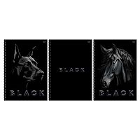 Тетрадь 80л. (клетка) А4 BG спираль "Just black" 08657 выб.лак,лам.софт-тач