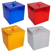 Коробка подар. КОКОС "Голография" 253897 (30*30*30см),асс.
