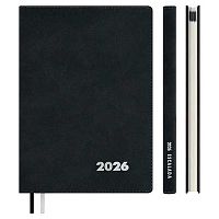 Еженедельник 2026г. А5+  80л. ESCALADA кож.зам."Нубук чёрный" 70330 мягк.обл.,тисн.фольг.