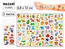 Тату стикеры Mazari "Животные" M-20806 (2л) 6.8*12см,ОПП-уп.