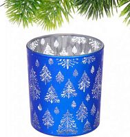 Подсвечник "Сказочная метель" 201-3921 синий,7*7,8 см