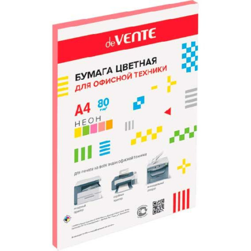 Бумага А4 д/офисной техники deVENTE  20л. неон оранжевый 2072223, 75г/м2