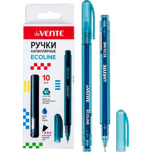 Ручка капиляр. deVENTE "Ecoline" 5060300 синяя,0,4мм, кругл.