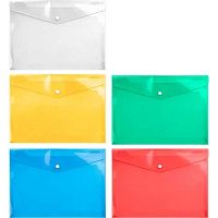 Папка-конверт на кнопке B5 (209*280мм) ATTOMEX 3071603 л/прозр.асс,150мкм