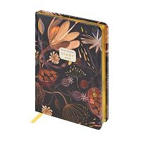 Ежедневник н/д А5 120л. BV кож.зам. "Flora. Ночные цветы" 3-744/04 зол.срез,беж.бум.,линейка