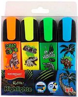 Набор маркеров текст.  4цв. KEYROAD "Динозавры" KR973479 2-5мм,е/подвес