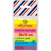 Набор самокл. этикеток-закладок ATTOMEX 50*10мм 7цв.неон*40л. 2011200 