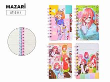 Блокнот  9,5*14см 57л. MAZARI "Anime" AT-3111 карт.обл.,бум.разделит.,асс.