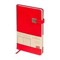 Ежедневник н/д А5 136л. BV кож.зам. "Premier" 3-686/01 красный,беж.бум,магнит.хляст.