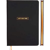 Записная книжка А5  80л. deVENTE "Black&Metallic" 2051600 кож.зам.,чёрн.с бронз.,клетка,бел.бум.