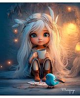 Тетрадь 48л. (линейка) АППЛИКА "Девочка" С2549-124 мел.карт.