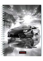 Тетрадь 40л. (линейка) АППЛИКА спираль "Чёрное авто" С0155-09