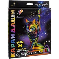 Карандаши 24цв. ЛУЧ "Фантазия" 35С 2321-08 трёхгр.,чёрное дерево