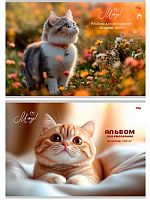 Альбом для рис.20л. Проф-Пресс "Милые котики-1" 20-7202 бл.-офс.,на скобе,асс.