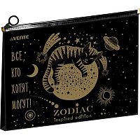 Папка на молнии А5 deVENTE "Zodiac" 3072338 непрозрачн,с рис.,тисн.фольг.,с расш.,180мкм