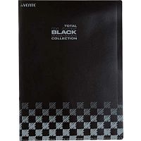 Папка-уголок А4 deVENTE "Total black" 3074320 3отд.,непрозр.,чёрная с рис.,180мкм