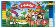 Пластилин  6цв., 90гр. Creativiki ПЛ06КР со стеком