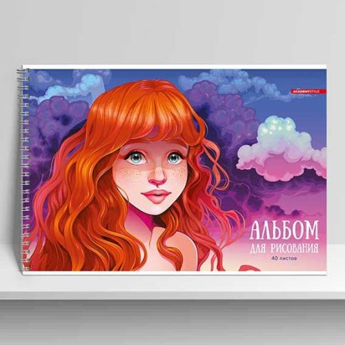 Альбом для рис.40л. КанцБиз спираль "Девочка-весна" 13561 твин уф-лак