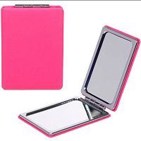 Зеркало косметическое двойное "Фрателли розовый" 864-007 9*6см