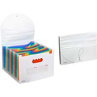 Папка 25отд. deVENTE 3078415 А4,белая,с цв.раздел.,700мкм,2карм.,с клапан.на резинке