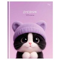 Дневник 1-11кл. BG тв.обл. "Котик в шапке" 62224 лам.софт-тач