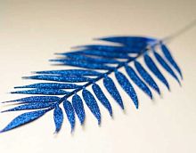 Ветка-лист пальмы плоский мерцающий синий ФРФ 4.216 (1010237)