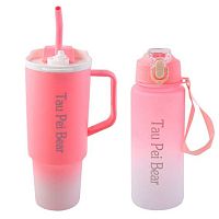 Бутылка пластик. 3в1 2600мл+1200мл+700мл КОКОС 253559 трубочка,ручка,асс.