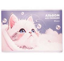 Альбом для рис.20л. ЭКСМО "Cute Fluffy" А202673 мел.карт.,на скобе