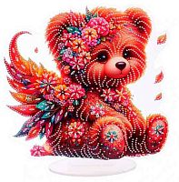 Мозаика алмазная DIAMOND "Мишка с крылышками" 654-0354 на акриловой подставке,23.5*24см