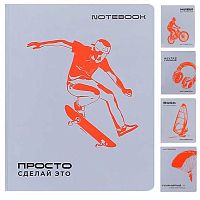 Тетрадь 48л. (клетка) ПЗБФ Премиум "Сделай это!" 024154 мат.лам.,брайль,асс.