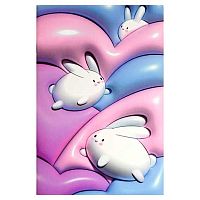 Тетрадь 32л. (клетка) ФЕНИКС "3D-Кролики" 70430 лам.софт-тач вельвет