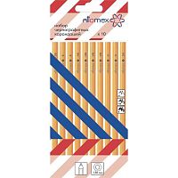 Карандаш ч/гр. ATTOMEX 5030401 (10шт) 2B-2Н, жёлтый корп.