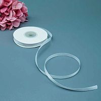 Лента 0,6см*22,85м атласная белая Микрос ч37676