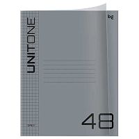 Тетрадь 48л. (клетка) BG пластик.обл. "UniTone серая" 06760