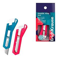 Нож канцелярский 13мм EK "Shark Mini Reef" 62756 с автомат.фиксацией лезвия,асс.