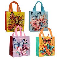 Пакет подар. нетканый ПГС 22*23*11см "Бабочки" Тсш66