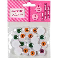 Декор. элементы deVENTE "Глазки" 8001434 самокл.,ассорти,18мм,18шт.,пласт.пакет