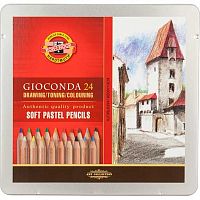 Пастель худ. 24цв. KOH-I-NOOR "Gioconda Soft" 8828024001PLRU сухая в карандаше,металл.короб.