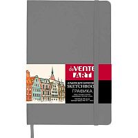 Скетчбук А5  80л. deVENTE тв.обл. "Art" 2134408 серый,кож.зам.,крем.бум.140 г/м2