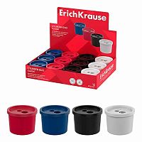 Точилка с контейнером 1отв. EK "Классика Цилиндр Дуо" 60060 пластик,50*37*50мм,асс.