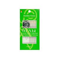 Иглы швейные ручные д/бисера АЛЬТ Hobby Time 2-694 (6шт) с нитедевателем,золотое ушко